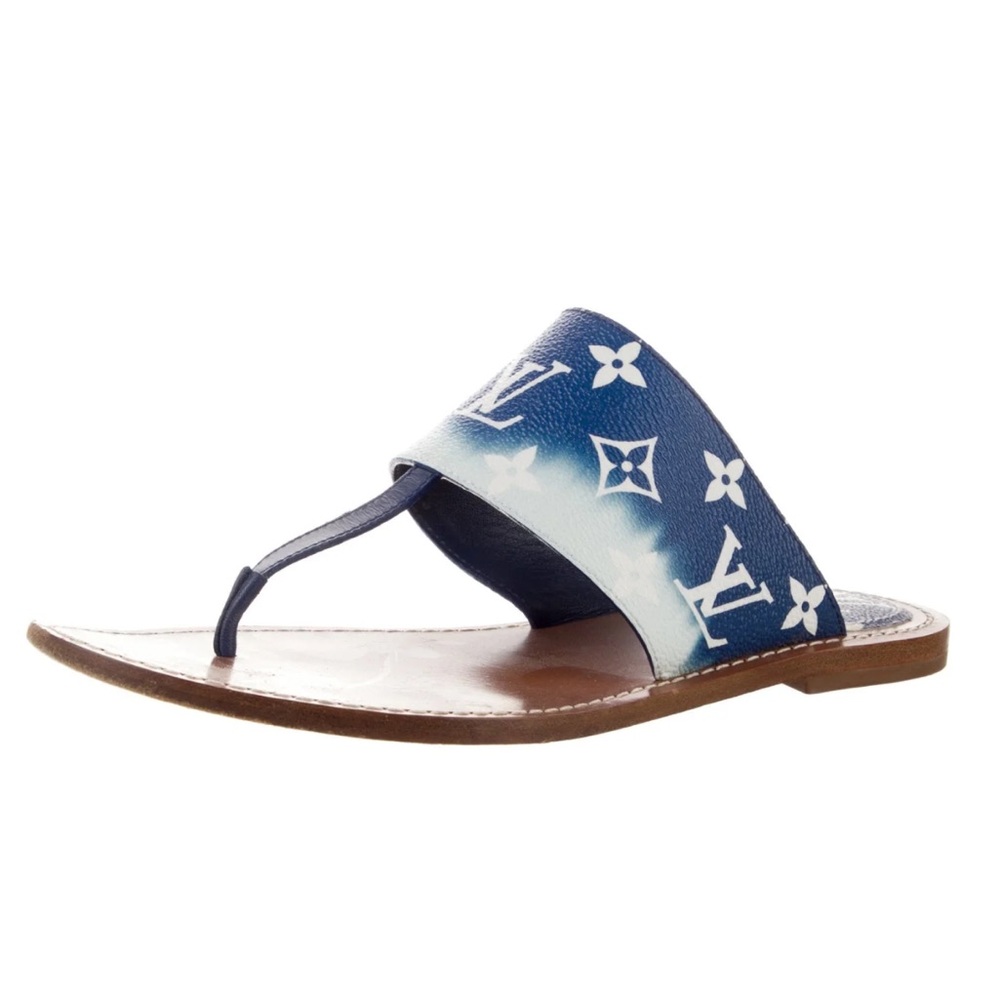 Louis Vuitton Navy and White Women's Sandals